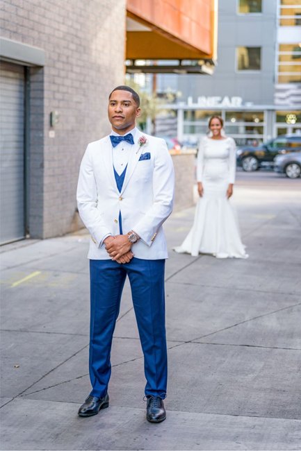 Elliott and Joy during their Arizona wedding ceremony